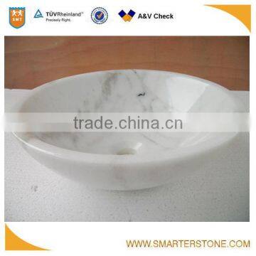 China carrara white marble bath sink with plywood package