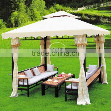 Home garden waterproof tent Iron outdoor leisure gazebo/garden metal pavillion with curtain