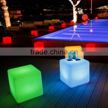 Wholesale Glowing LED Cube Seat, Low Cube Chair , Square LED Cube with Remote Control