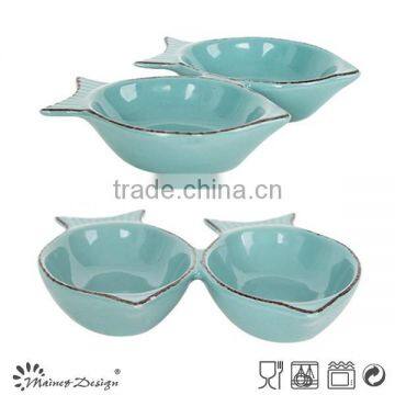 Small Ceramic Fish Shape Sauce Bowls photo-3