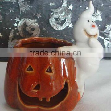 ceramic ghost pot,hallowmas decoration,glaze ceramic halloween