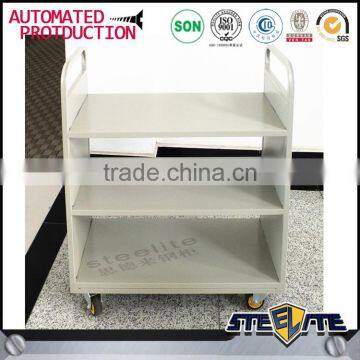 Metal Modern Library 3 Laryers Mobile Book Cart in Stock photo-6