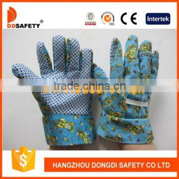 DDSAFETY 2017 Garden Cotton Glove Printed PVC Dots Coated Kids Safety Working Gloves