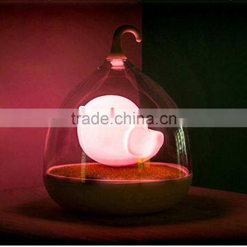 Dimmable Lamp 3d Bird LED Night Light With Rotary Handle and Battery,in Indoors and Outdoors Color Pink photo-4