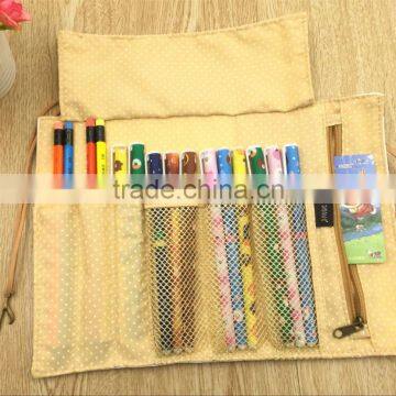 High Quality Top Sale Roll up Round Pencil Case for Students for Office Stationery