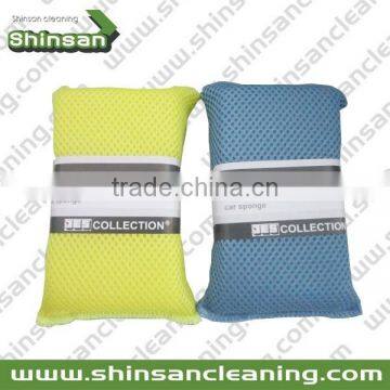 2015 microfiber sponge with bug mesh/car wash microfiber sponge/car washing sponge for cleaning
