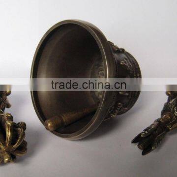 Tibetan Buddhist Bronze Bell 6" and Vajra/Dorje (Small) - Nepal photo-6