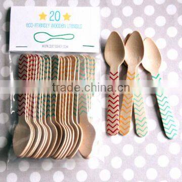 2017 Customize Packing Travel Cutlery Set Disposable Wooden Cutlery