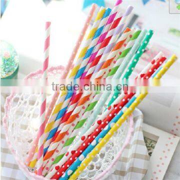 Colorful degradable food grade disposable paper straws