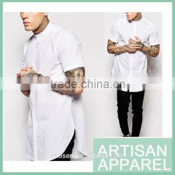 Plain shirts wholesale rounded ham button up shirts for man