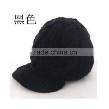 2015 Autumn Curved Bill Snapback Hats With Knitting ,knitted Cap for Girl Colorful photo-3