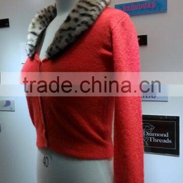 2014 Ladies Knitted Sweater,cardigan With Mohair photo-2