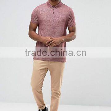 Cheapest Custom Embroidery Chest Logo Short Sleeve Button Placket Red Men's 100% Cotton Marl Jersey 200g Blank Casual Polo Shirt photo-4