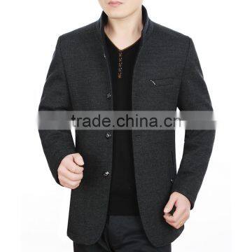 Customize Fashion Business Woolen Bomer Jacket Men Plain Wollen Jacket photo-3
