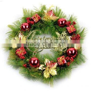 HFR-T331 plastic indoor christmas wreaths 2014 wholesale artificial christmas wreaths