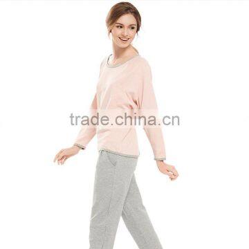 European and American Style Ladies Pajamas Sets Outwear 100% Cotton Full Sleeve Round Collar Loose Leisurewear Suit photo-3
