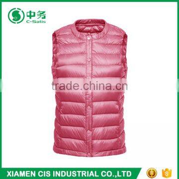 2017 New Product Pure Color Winter Windproof Warm Women Padded Down Vest photo-2