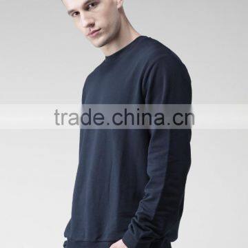 Autumn Style New Look Navy Sweatshirt Round Neck Long Sleeves Brushed Fleece Lined Sweater 80% Cotton 20% Polyester Sweaters photo-3