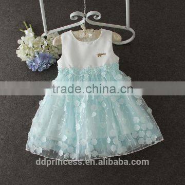 summer lovely baby flower frocks pink blue two colors frock design for baby girl