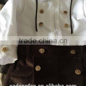 Baby Boys Posh Clothing Children White Chevron Shirts And Pants Outfit Baptism Sets photo-3