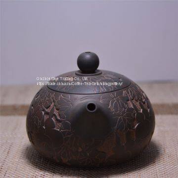 Hot Sale Half Gourd Engarving Nixing Clay Tea Pot Small Tea Pot Similar With Matte Color photo-4
