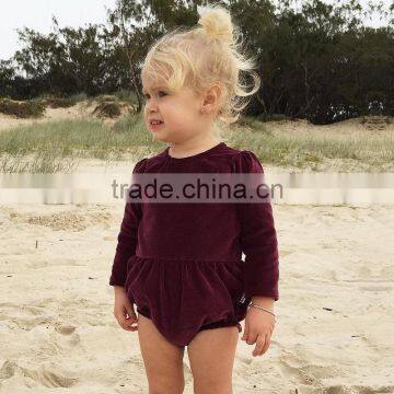 S33590W Baby Autumn Romper Blank Plueche Girls Romepr photo-3