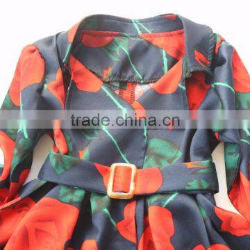 ShiJ 2016 New Design Rose Print Long Girls Kid Jacket photo-3