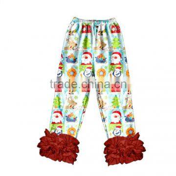 China Wholesale Girls Pants With Ruffle New Model Girls Pants With Floral Printing photo-4