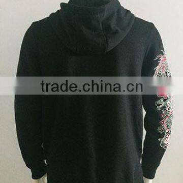 Men's Fleece Black Embroidey Pullover Hoodie