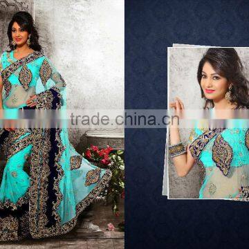 Terrific Black & Ash Color Combination Blooming Bliss Designer Sarees Collections photo-5