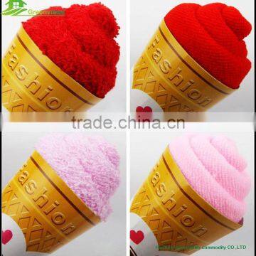 Promotional lovely ice-cream cake towel Ice cream cake towel for wedding gift