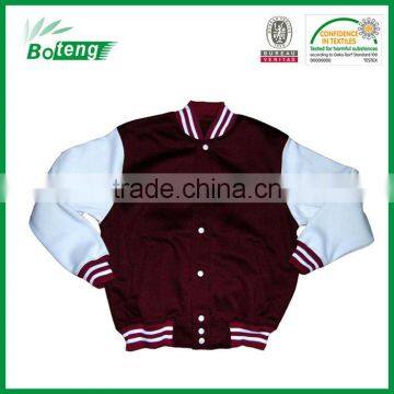 men's 100% polyester winter baseball jacket coat