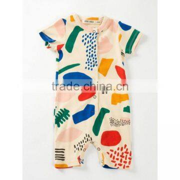 Summer Baby Unisex Printed Sleeveless Cotton One-piece Bodysuit