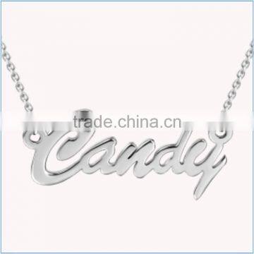 High Quality Stainless Steel Rose Gold Plated Diamond Inlay Name Necklace photo-4