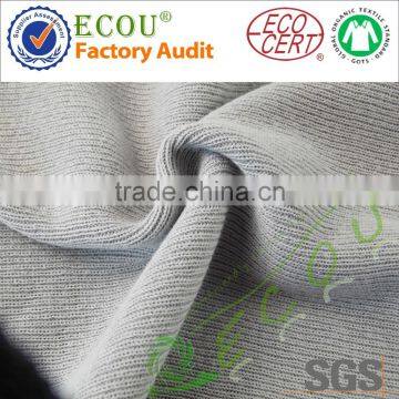 100%cotton rib 1*1 knit fabric