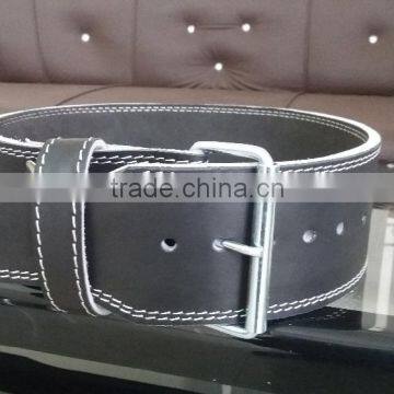 Leather Power weight lifting belt 13 mm Lever buckle and pin buckle