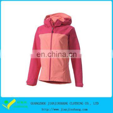 Pink Color 100% Nylon Trim Waterproof Gym Models Jackets For Women