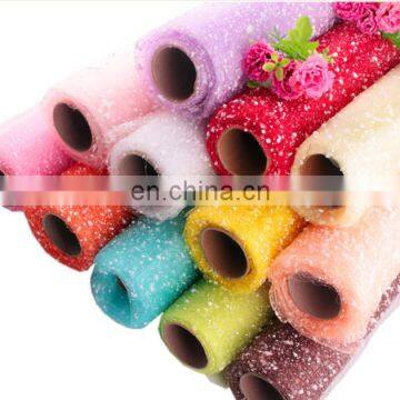 colorful and shinny foam mesh tulle for flower wrapping