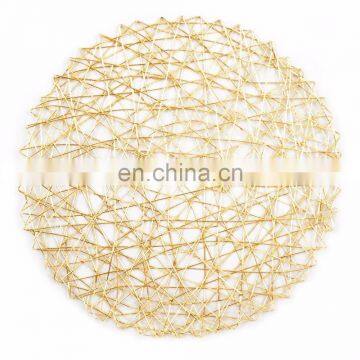 Woven Paper Round Decorative Metallic Placemat