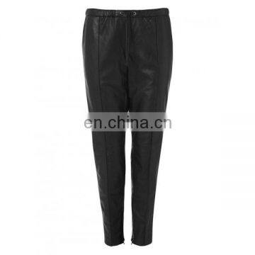 Black Leather Drawstring Pants