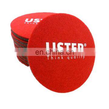 custom cheap promotional round red printing felt coaster