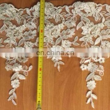 2016 wedding dress decoration lace product type New designs embroidery designs with beads lace