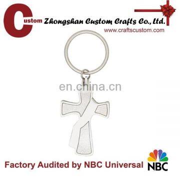 Antique silver plating cross keyring