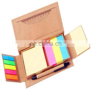 portable recycled wholesale custom logo printed mini notepad with pen and self-adhensive papers