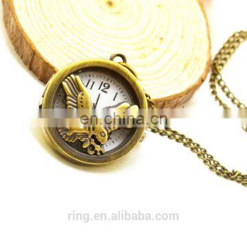 Birthday present custom popular teenager vintage eagle fashion quartz pocket watches