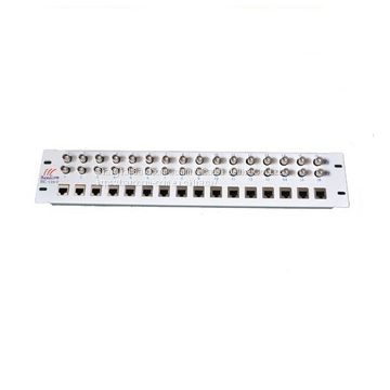 16 ports E1 Front Mount Balun Panel Coax to RJ45 75ohm to 120 Ohm impedance converter