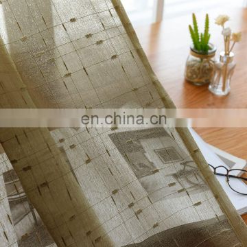 Chenille yarn Linen Textured Voile for Bedroom Window Curtain Set Sheer Curtains Living Room