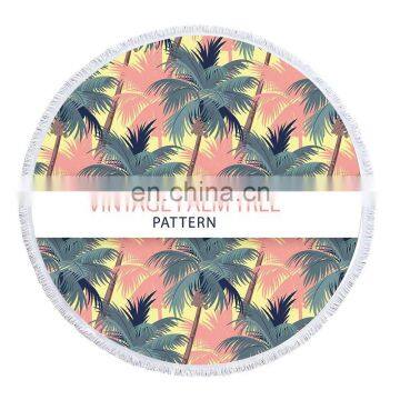100% Polyester Round Beach Towel Multicolor Custom photo-4