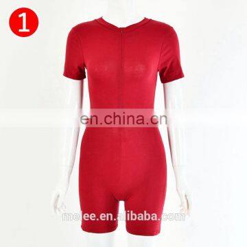 Sexy Rompers Club Bodysuit Zipper Jumpsuit Bodycon Shorts Playsuit Woman Clothes Dropshipping Casual Clothing Overalls For Women photo-4