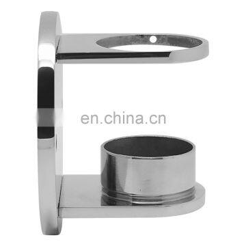Modern 304 Stainless Steel Handrail Post Round Tube Bracket on Wall Mounted Flange Base Support photo-3